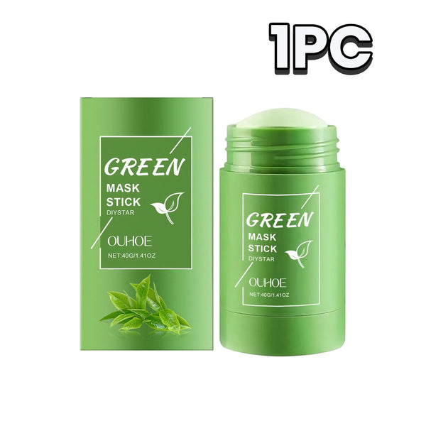 Green Tea Mask Stick for Face Deep Pore Cleansing Blackhead Remover Moisturizing Clay Mask Oil Control Non-Drying All Skin Types