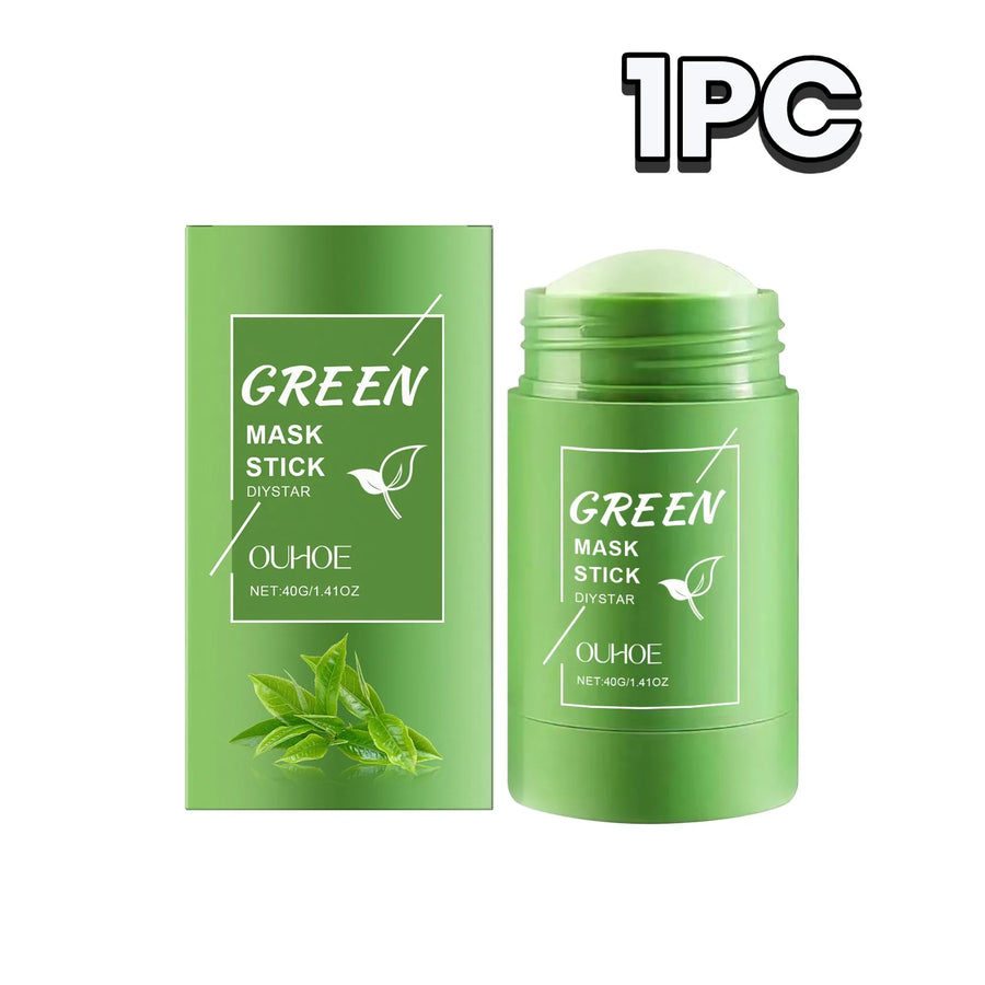 Green Tea Mask Stick for Face Deep Pore Cleansing Blackhead Remover Moisturizing Clay Mask Oil Control Non-Drying All Skin Types